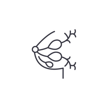 Mammary gland linear icon concept. Mammary gland line vector sign, symbol, illustration.