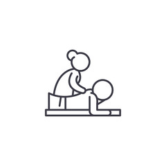 Massage linear icon concept. Massage line vector sign, symbol, illustration.