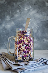 Assortment of dry organic beans and lentils