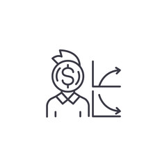 Money maker linear icon concept. Money maker line vector sign, symbol, illustration.