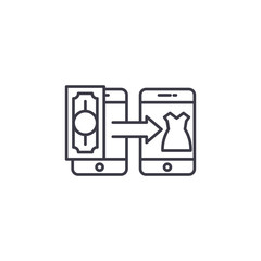 Money transfer linear icon concept. Money transfer line vector sign, symbol, illustration.