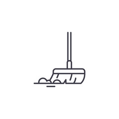 Mop linear icon concept. Mop line vector sign, symbol, illustration.