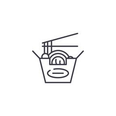 Noodles linear icon concept. Noodles line vector sign, symbol, illustration.