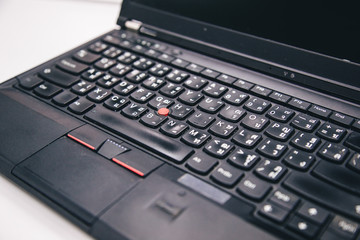 Keyboard on the laptop with Thai language