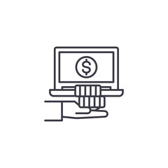 Online income linear icon concept. Online income line vector sign, symbol, illustration.