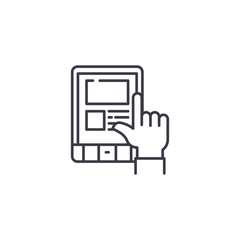 Online learning linear icon concept. Online learning line vector sign, symbol, illustration.