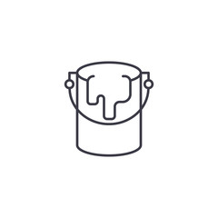 Paint pot linear icon concept. Paint pot line vector sign, symbol, illustration.