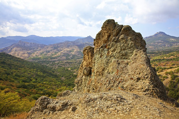 Kara Dag Mountain - Black Mount near Koktebel. Ukraine