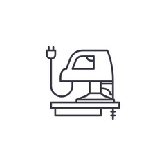 Planing machine linear icon concept. Planing machine line vector sign, symbol, illustration.