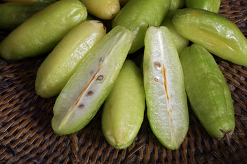 Biribiri fruit in wicker basket