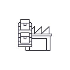 Production assets linear icon concept. Production assets line vector sign, symbol, illustration.