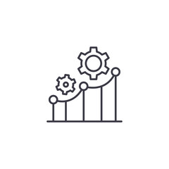 Productivity indicators linear icon concept. Productivity indicators line vector sign, symbol, illustration.