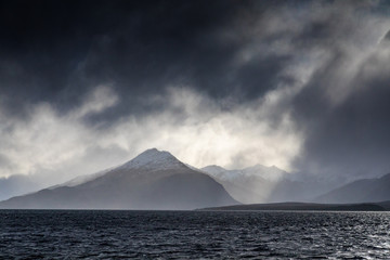 Approaching storm in the Strait of Magellan