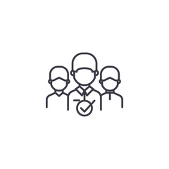 Project team linear icon concept. Project team line vector sign, symbol, illustration.
