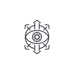Project vision linear icon concept. Project vision line vector sign, symbol, illustration.