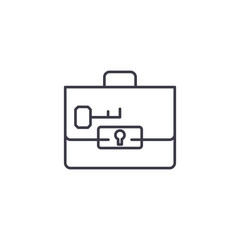 Protected data linear icon concept. Protected data line vector sign, symbol, illustration.