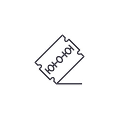Razor blade linear icon concept. Razor blade line vector sign, symbol, illustration.