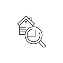 Real estate inspection linear icon concept. Real estate inspection line vector sign, symbol, illustration.