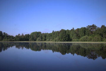 Fototapeta na wymiar blank lake and blue sky