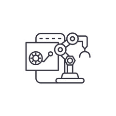 Robot charactersitics linear icon concept. Robot charactersitics line vector sign, symbol, illustration.