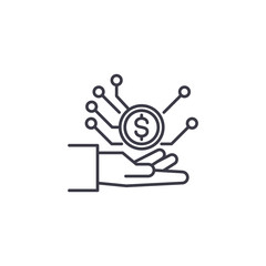 Sales management linear icon concept. Sales management line vector sign, symbol, illustration.