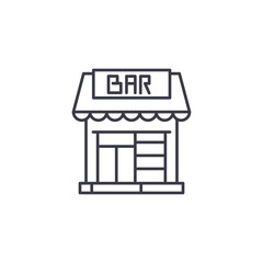 Saloon bar linear icon concept. Saloon bar line vector sign, symbol, illustration.