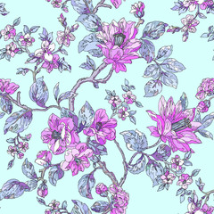 Seamless pattern with floral ornament