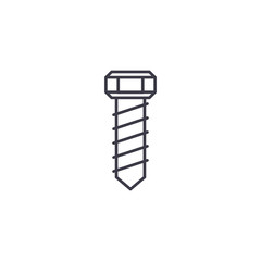 Screw-bolt linear icon concept. Screw-bolt line vector sign, symbol, illustration.