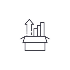 Sharp rise linear icon concept. Sharp rise line vector sign, symbol, illustration.
