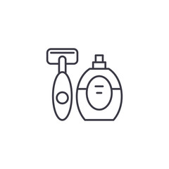 Shaving kit linear icon concept. Shaving kit line vector sign, symbol, illustration.