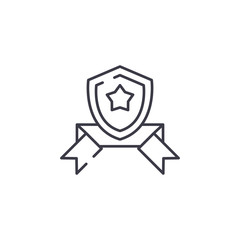 Obraz premium Shield band linear icon concept. Shield band line vector sign, symbol, illustration.