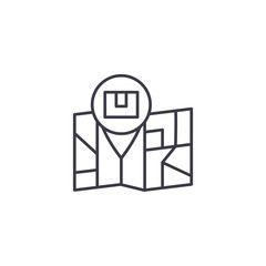 Shipping address linear icon concept. Shipping address line vector sign, symbol, illustration.