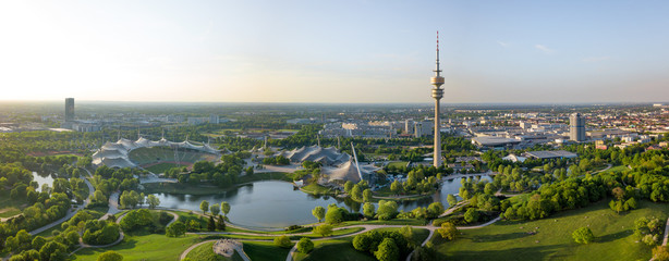 Olympiapark Panorama - Munich, Germany - obrazy, fototapety, plakaty