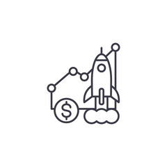 Startup indicators linear icon concept. Startup indicators line vector sign, symbol, illustration.
