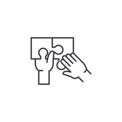 Team building linear icon concept. Team building line vector sign, symbol, illustration.