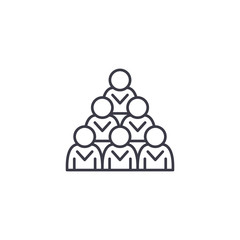 Team group linear icon concept. Team group line vector sign, symbol, illustration.