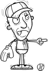 Angry Cartoon Senior Baseball Player
