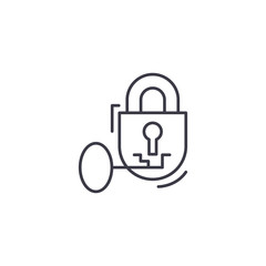 The key to success linear icon concept. The key to success line vector sign, symbol, illustration.
