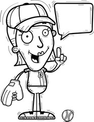 Cartoon Baseball Player Talking