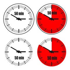 Clock 50 min icon