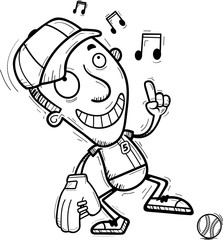 Cartoon Baseball Player Dancing