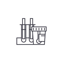 Urine examination linear icon concept. Urine examination line vector sign, symbol, illustration.