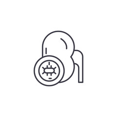 Urological examination linear icon concept. Urological examination line vector sign, symbol, illustration.