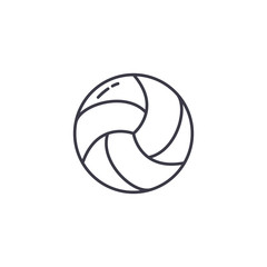 Volleyball linear icon concept. Volleyball line vector sign, symbol, illustration.
