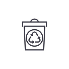Waste basket linear icon concept. Waste basket line vector sign, symbol, illustration.