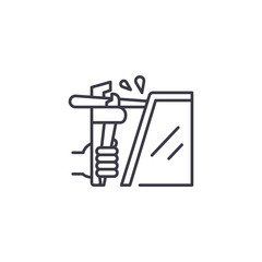 Welding linear icon concept. Welding line vector sign, symbol, illustration.
