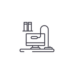 Working place linear icon concept. Working place line vector sign, symbol, illustration.