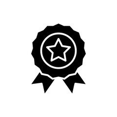 Assigned reward black icon concept. Assigned reward flat  vector symbol, sign, illustration.