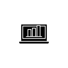Bar graph black icon concept. Bar graph flat  vector symbol, sign, illustration.