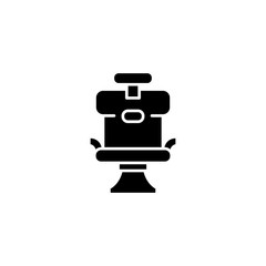 Barber's chair black icon concept. Barber's chair flat  vector symbol, sign, illustration.